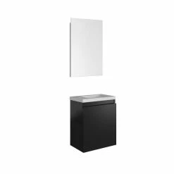 ALLIBERT Lavabo Lave-mains Pack Design Porto - L. 40 X H. 48 Cm - Noir
