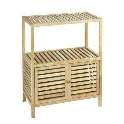 Wenko Etagère De Salle De Bain En Bois Norway - L. 67,5 X H. 86 Cm - Marron Noix