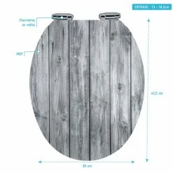 Galedo Abattant Pour WC à Motif Sur 3 Faces - En MDF Et Charnières En Métal - PLANKS 8 Galedo Abattant Pour WC à Motif Sur 3 Faces - En MDF Et Charnières En Métal - PLANKS -Paris Prix boutique B2CD 2556