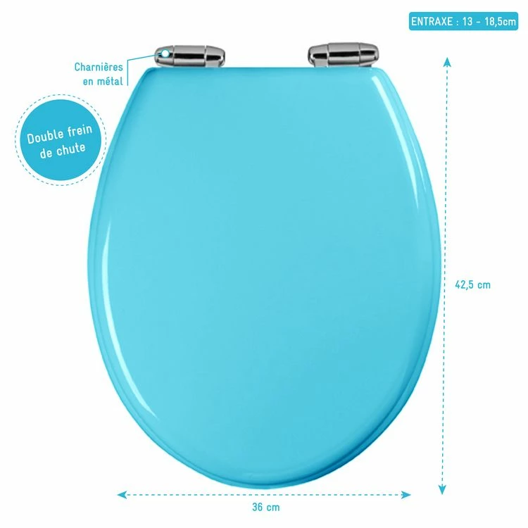 Galedo Abattant WC - MDF Et Double Frein De Chute - SOFT BLUE 4 Galedo Abattant WC - MDF Et Double Frein De Chute - SOFT BLUE – Image 4