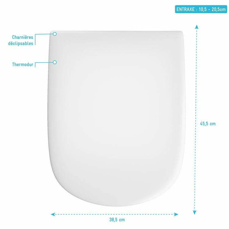 Galedo Abattant Pour WC Blanc - Thermodur Et Charnières En Métal Frein De Chute - SWEETNESS 4 Galedo Abattant Pour WC Blanc - Thermodur Et Charnières En Métal Frein De Chute - SWEETNESS – Image 4