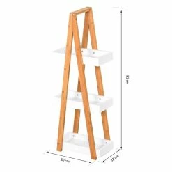 HOMCOM Etagère En Bambou De Salle De Bain étagère Debout 3 Paniers Dim. 30L X 18l X 81H Cm Bambou MDF -Paris Prix boutique B2CD 2615
