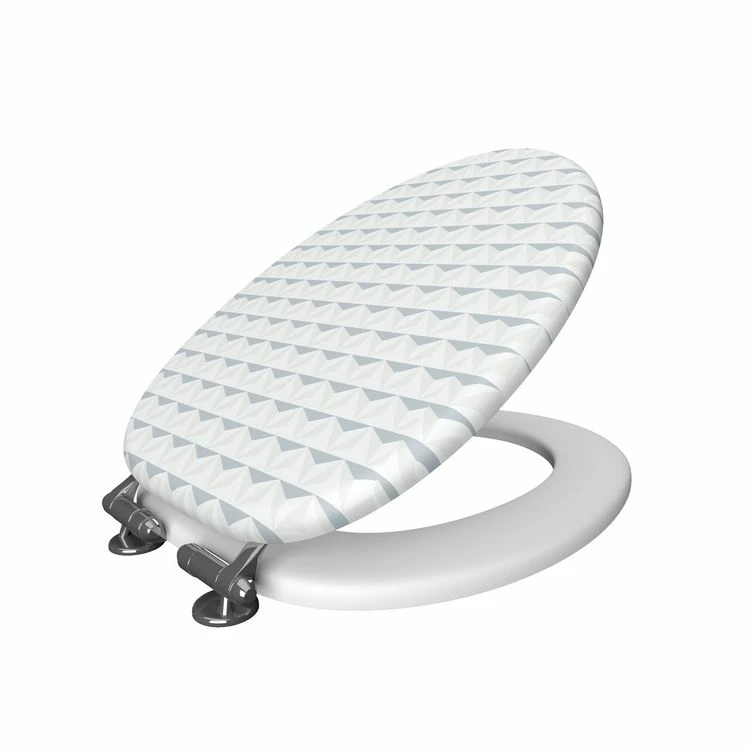 Galedo Abattant Pour WC à Motif - En MDF Et Charnières En Métal Double Frein De Chute - PYRAMID 2 Galedo Abattant Pour WC à Motif - En MDF Et Charnières En Métal Double Frein De Chute - PYRAMID – Image 2