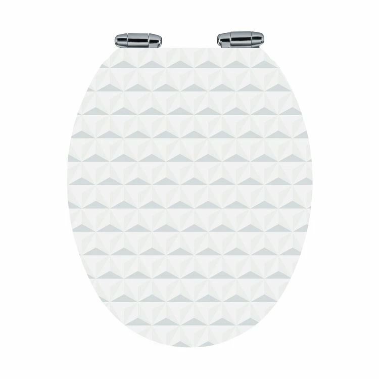 Galedo Abattant Pour WC à Motif - En MDF Et Charnières En Métal Double Frein De Chute - PYRAMID 3 Galedo Abattant Pour WC à Motif - En MDF Et Charnières En Métal Double Frein De Chute - PYRAMID – Image 3