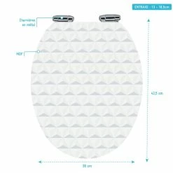 Galedo Abattant Pour WC à Motif - En MDF Et Charnières En Métal Double Frein De Chute - PYRAMID 8 Galedo Abattant Pour WC à Motif - En MDF Et Charnières En Métal Double Frein De Chute - PYRAMID -Paris Prix boutique B2CD 2639