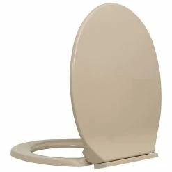 VIDAXL Siege De Toilette A Fermeture En Douceur Beige Ovale -Paris Prix boutique B2CD 2658