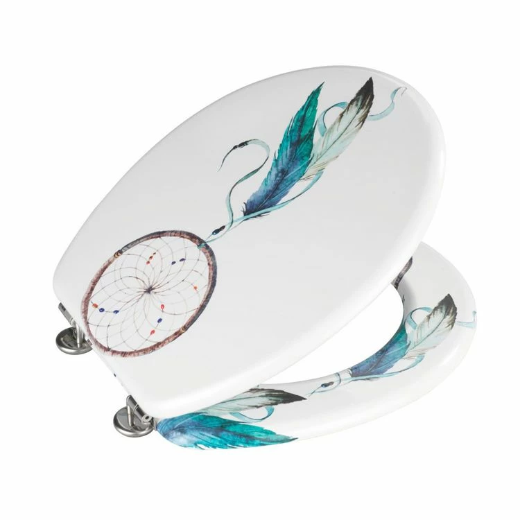 Wenko Abattant WC Attrape-rêves - MDF - Blanc Et Bleu 1 Wenko Abattant WC Attrape-rêves - MDF - Blanc Et Bleu