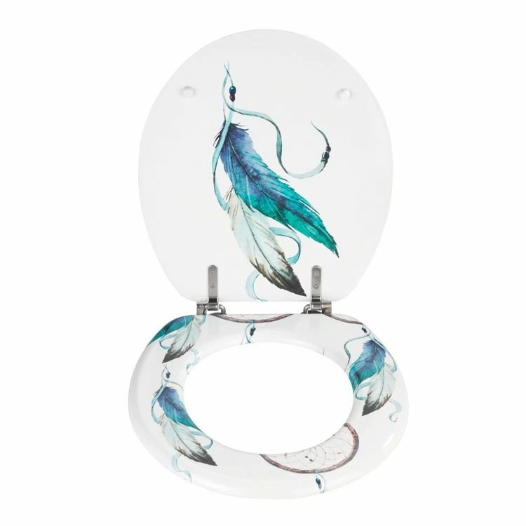 Wenko Abattant WC Attrape-rêves - MDF - Blanc Et Bleu 2 Wenko Abattant WC Attrape-rêves - MDF - Blanc Et Bleu – Image 2