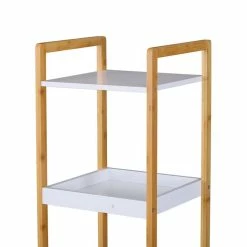 HOMCOM Etagère En Bambou De Salle De Bain étagère Debout 3 Paniers + 2 étagères Dim. 32L X 30l X 130H Cm Beige Blanc 11 HOMCOM Etagère En Bambou De Salle De Bain étagère Debout 3 Paniers + 2 étagères Dim. 32L X 30l X 130H Cm Beige Blanc -Paris Prix boutique B2CD 2690