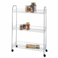 Wenko Etagère à Roulettes Gain De Place - Acier Chromé