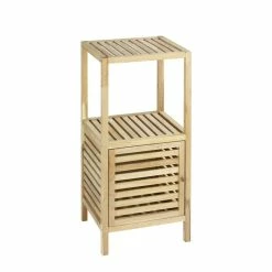 Wenko Etagère De Salle De Bain En Bois Norway - L. 39,5 X H. 86 Cm - Marron Noix