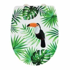 Wenko Abattant WC Tropical Toucan - Abaissement Automatique - Thermoplast - Vert