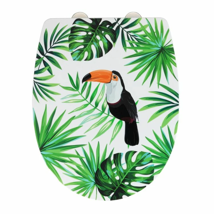 Wenko Abattant WC Tropical Toucan - Abaissement Automatique - Thermoplast - Vert 1 Wenko Abattant WC Tropical Toucan - Abaissement Automatique - Thermoplast - Vert