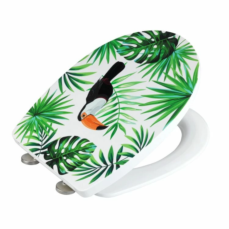 Wenko Abattant WC Tropical Toucan - Abaissement Automatique - Thermoplast - Vert 2 Wenko Abattant WC Tropical Toucan - Abaissement Automatique - Thermoplast - Vert – Image 2