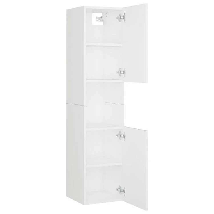 VIDAXL Ensemble De Meubles De Salle De Bain Blanc Agglomere 5 VIDAXL Ensemble De Meubles De Salle De Bain Blanc Agglomere – Image 5