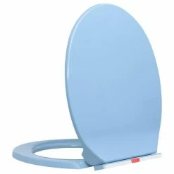 VIDAXL Siege De Toilette A Fermeture En Douceur Bleu Ovale -Paris Prix boutique B2CD 2765