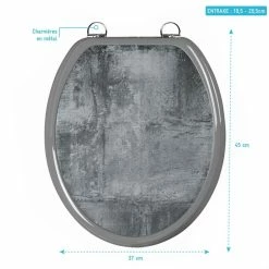 Galedo Abattant WC - En MDF Avec Charnières En Inox Réglables - CIMENT -Paris Prix boutique B2CD 2778