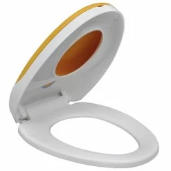 VIDAXL Siege De Toilette A Fermeture En Douceur Blanc Et Jaune -Paris Prix boutique B2CD 2801