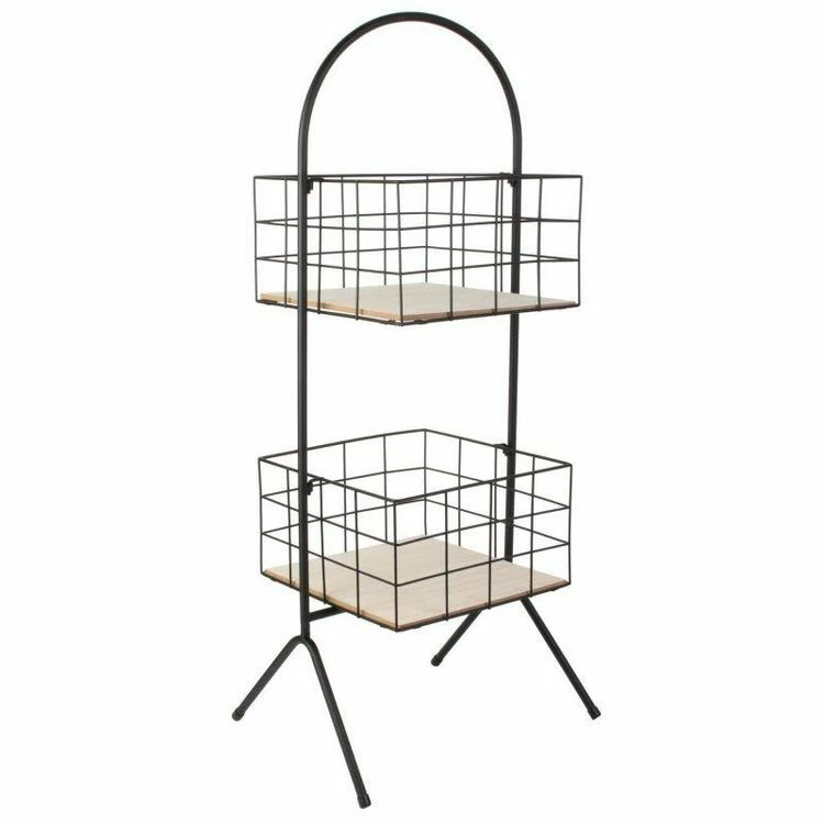 Paris Prix Desserte 2 Paniers En Métal Nova 81cm Noir 1 Paris Prix Desserte 2 Paniers En Métal Nova 81cm Noir