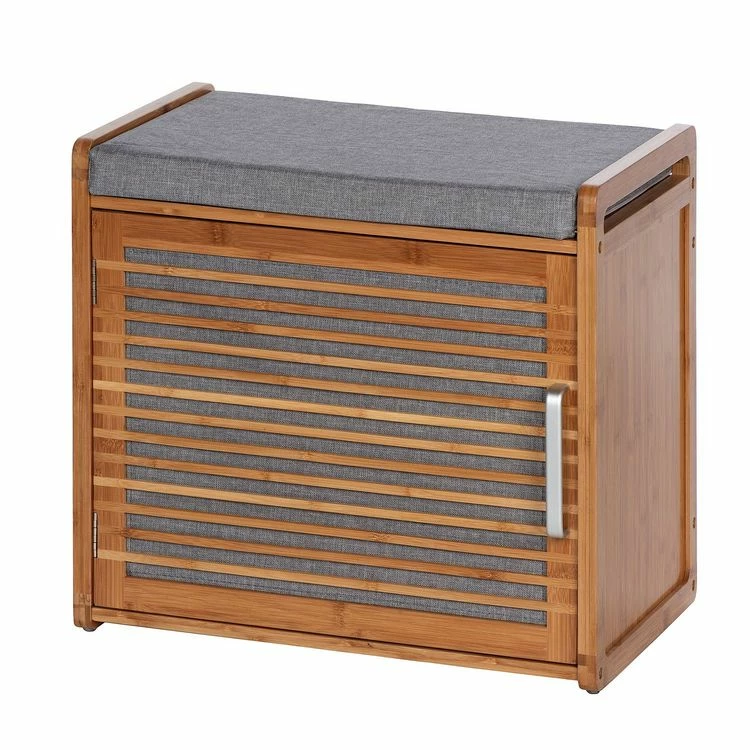 Wenko Banc Armoire De Salle De Bain En Bambou Bahari - L. 50 X H. 45 Cm - Gris 3 Wenko Banc Armoire De Salle De Bain En Bambou Bahari - L. 50 X H. 45 Cm - Gris – Image 3