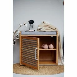 Wenko Banc Armoire De Salle De Bain En Bambou Bahari - L. 50 X H. 45 Cm - Gris 8 Wenko Banc Armoire De Salle De Bain En Bambou Bahari - L. 50 X H. 45 Cm - Gris -Paris Prix boutique B2CD 2830