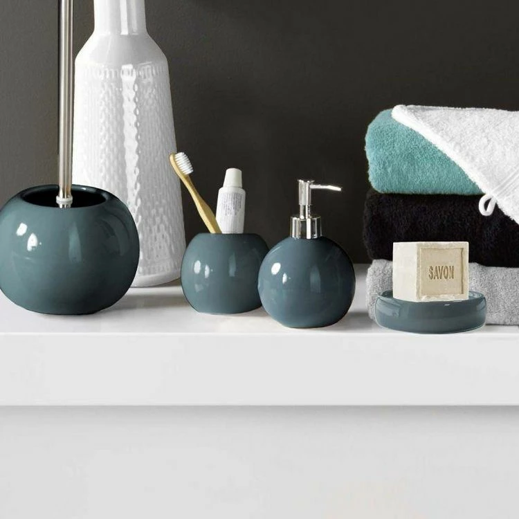 Paris Prix Brosse WC Design Bullea 37cm Bleu Émeraude 3 Paris Prix Brosse WC Design Bullea 37cm Bleu Émeraude – Image 3