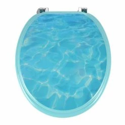 Paris Prix Abattant WC à Motifs Ocean 37cm Bleu Clair