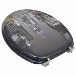 VIDAXL Sieges De Toilette Avec Couvercles 2 Pcs MDF New York -Paris Prix boutique B2CD 2863