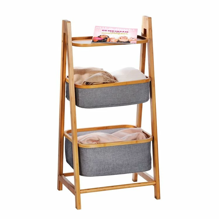 Wenko Étagère Bahari à 2 Paniers - Bois Et Gris 3 Wenko Étagère Bahari à 2 Paniers - Bois Et Gris – Image 3