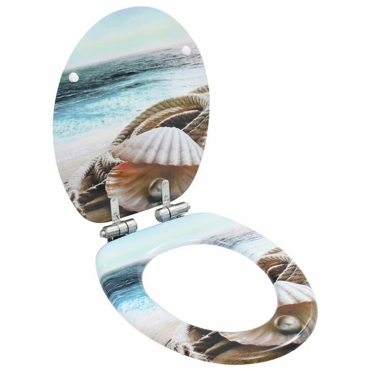 VIDAXL 2pcs Sieges WC MDF Et Couvercle A Fermeture En Douceur Coquille 2 VIDAXL 2pcs Sieges WC MDF Et Couvercle A Fermeture En Douceur Coquille – Image 2