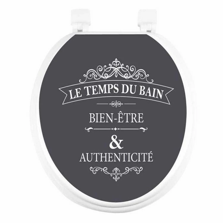 Paris Prix Abattant WC Imprimé Vintage 47cm Noir 1 Paris Prix Abattant WC Imprimé Vintage 47cm Noir