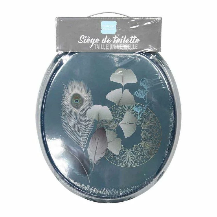 Paris Prix Abattant WC Imprimé Ginkoblue 47cm Vert 2 Paris Prix Abattant WC Imprimé Ginkoblue 47cm Vert – Image 2