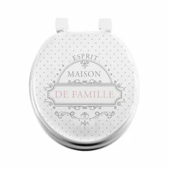 Paris Prix Abattant WC Imprimé Maison De Famille 47cm Gris