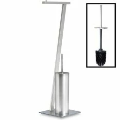 IDIMEX Porte-papier Toilette VARESE Avec Brosse, Dérouleur Papier WC, Support Pour Papier Toilette En Métal Satiné Et Socle En Métal Gris 9 IDIMEX Porte-papier Toilette VARESE Avec Brosse, Dérouleur Papier WC, Support Pour Papier Toilette En Métal Satiné Et Socle En Métal Gris -Paris Prix boutique B2CD 3019