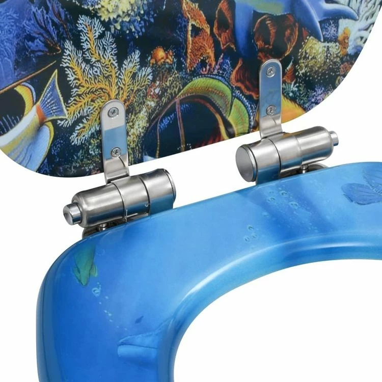 VIDAXL Siege De Toilette MDF Couvercle A Fermeture En Douceur Dauphins 6 VIDAXL Siege De Toilette MDF Couvercle A Fermeture En Douceur Dauphins – Image 6