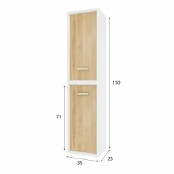 Aurlane COLONNE DE SALLE DE BAIN SCANDINAVE BLANC A SUSPENDRE - H150xP25xL35cm - NORDIK NATURLIG -Paris Prix boutique B2CD 306