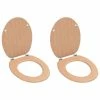 VIDAXL Sieges WC 2 Pcs Avec Couvercles MDF Design De Bambou