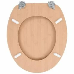 VIDAXL Sieges WC 2 Pcs Avec Couvercles MDF Design De Bambou -Paris Prix boutique B2CD 3115