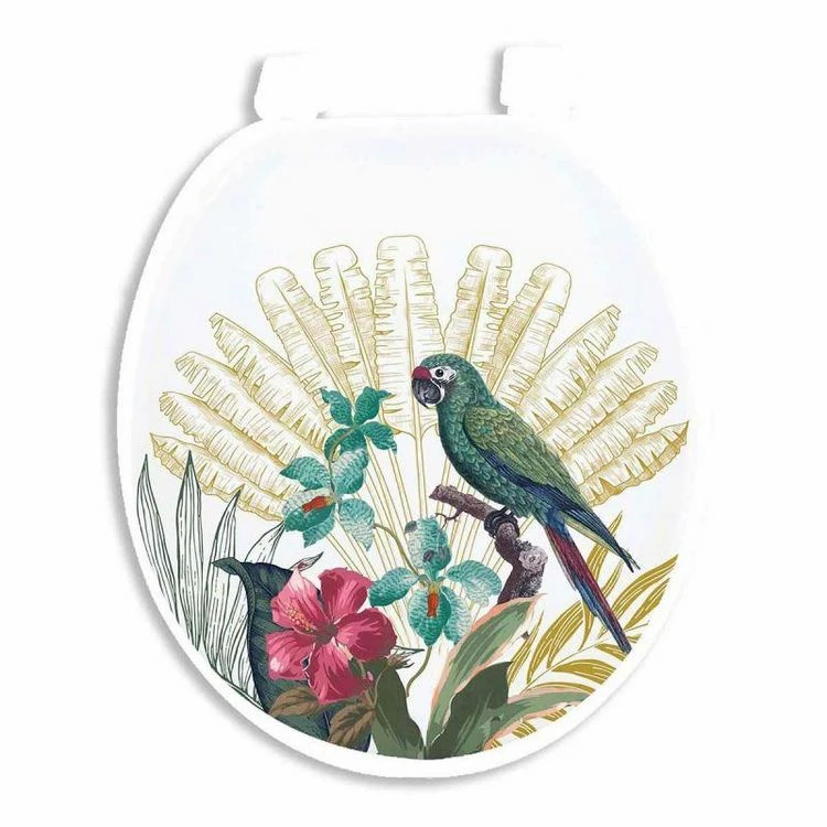 Paris Prix Abattant WC Imprimé Equatorial 47cm Blanc 1 Paris Prix Abattant WC Imprimé Equatorial 47cm Blanc