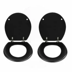 TOILINUX 2 X Abattant WC Prima En MDF - Noir