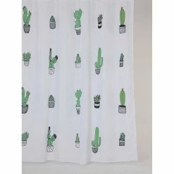 ALLIBERT Rideau De Douche Tropical CACTUS - 180 X 200 Cm - Blanc
