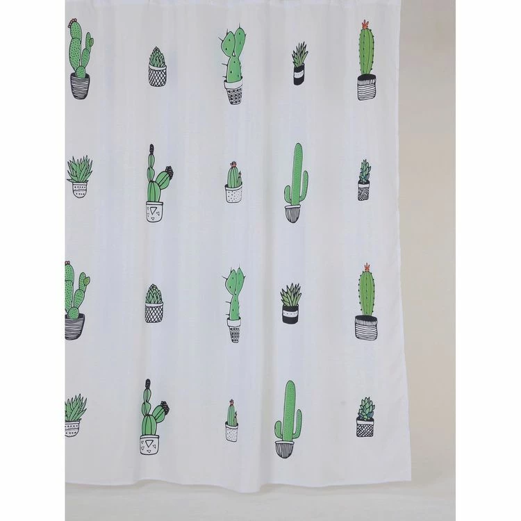 ALLIBERT Rideau De Douche Tropical CACTUS - 180 X 200 Cm - Blanc 1 ALLIBERT Rideau De Douche Tropical CACTUS - 180 X 200 Cm - Blanc