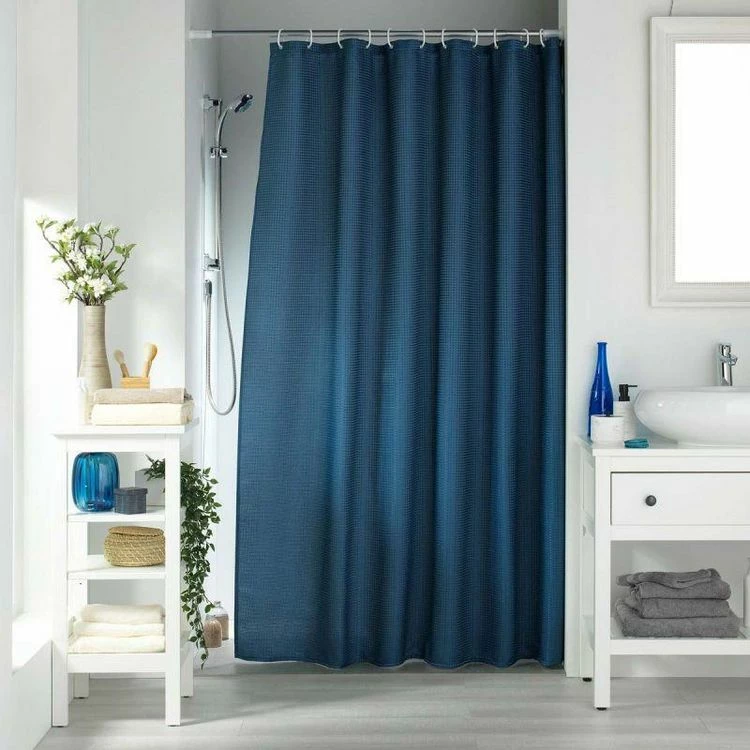 Paris Prix Rideau De Douche Quartz 180x200cm Bleu Indigo 3 Paris Prix Rideau De Douche Quartz 180x200cm Bleu Indigo – Image 3