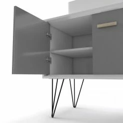 Aurlane MEUBLE SALLE DE BAIN SCANDINAVE BLANC ET GRIS 60 CM SUR PIEDS - PORTES VASQUE A POSER + MIROIR LED 7 Aurlane MEUBLE SALLE DE BAIN SCANDINAVE BLANC ET GRIS 60 CM SUR PIEDS - PORTES VASQUE A POSER + MIROIR LED -Paris Prix boutique B2CD 319