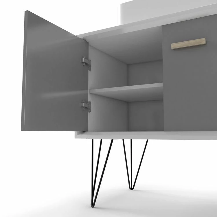 Aurlane MEUBLE SALLE DE BAIN SCANDINAVE BLANC ET GRIS 60 CM SUR PIEDS - PORTES VASQUE A POSER + MIROIR LED 3 Aurlane MEUBLE SALLE DE BAIN SCANDINAVE BLANC ET GRIS 60 CM SUR PIEDS - PORTES VASQUE A POSER + MIROIR LED – Image 3