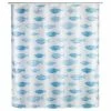 Wenko Rideau De Douche Design Marin Aqua - Polyester - 180 X 200 Cm - Blanc