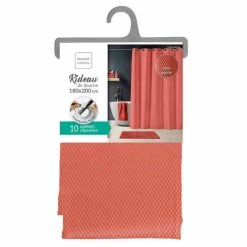 Paris Prix Rideau De Douche Dotty 180x200cm Terracotta -Paris Prix boutique B2CD 3330