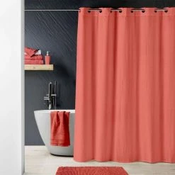 Paris Prix Rideau De Douche Dotty 180x200cm Terracotta -Paris Prix boutique B2CD 3331