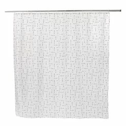 ALLIBERT Rideau De Douche Design ARROW BLACK - 180 X 200 - Blanc