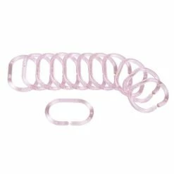 Paris Prix Lot De 12 Anneaux De Rideau De Douche Translucides Vitamine II 6cm Rose